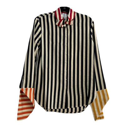 French Cuff Button Up in Vintage Stripes