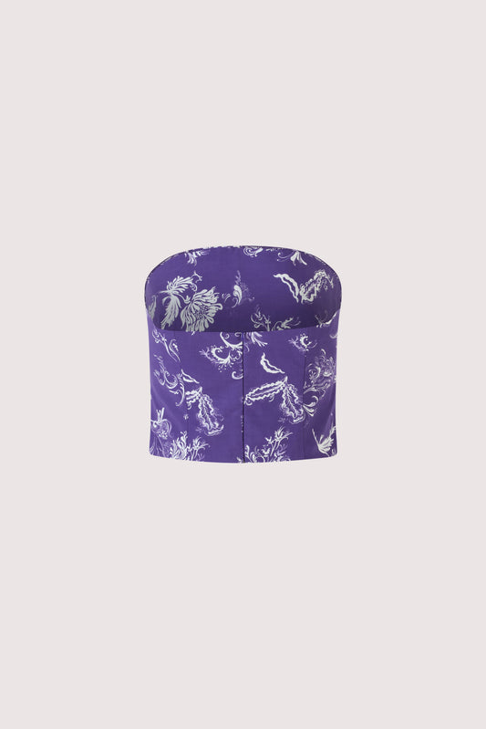 Venus Top in Tossed Floral Cotton Poplin