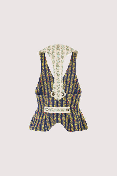 Vestement Piece Vest in English Floral Jacquard