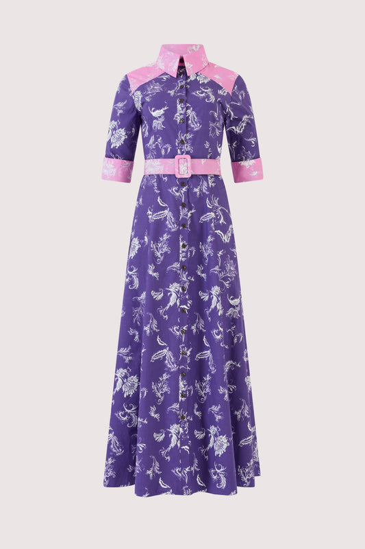 Whoa, Whoa, Whoa She's a Lady Dress in Tossed Floral Cotton Poplin