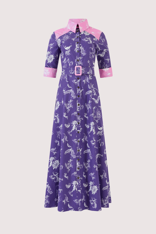 Whoa, Whoa, Whoa She's a Lady Dress in Tossed Floral Cotton Poplin