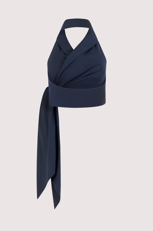 Wrapped Up Halter Top in Cotton Taffeta
