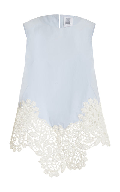 Lace V Tank in Tech Pima Poplin