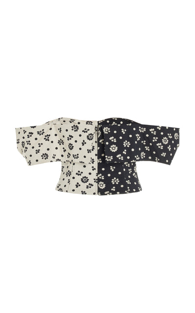 Flap Around The Edges Top in Double Faced Floral Stretch Jacquard