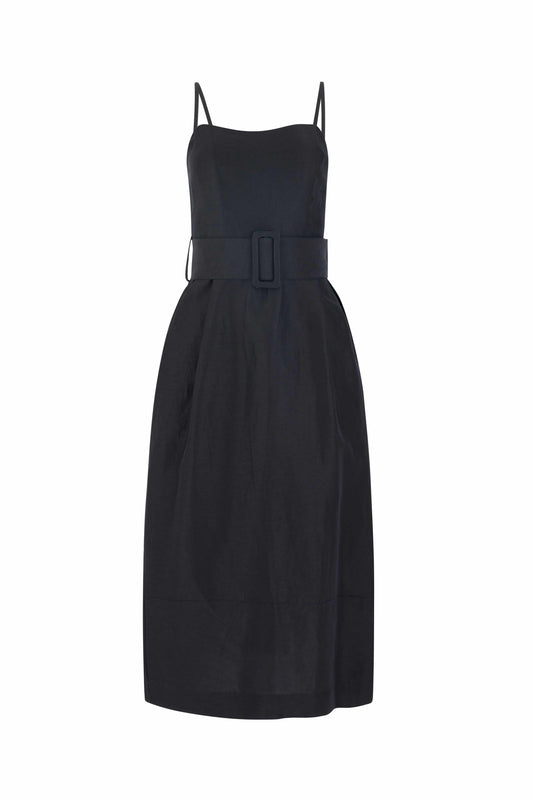 Artichoke Dress w/ Belt in Linen Viscose