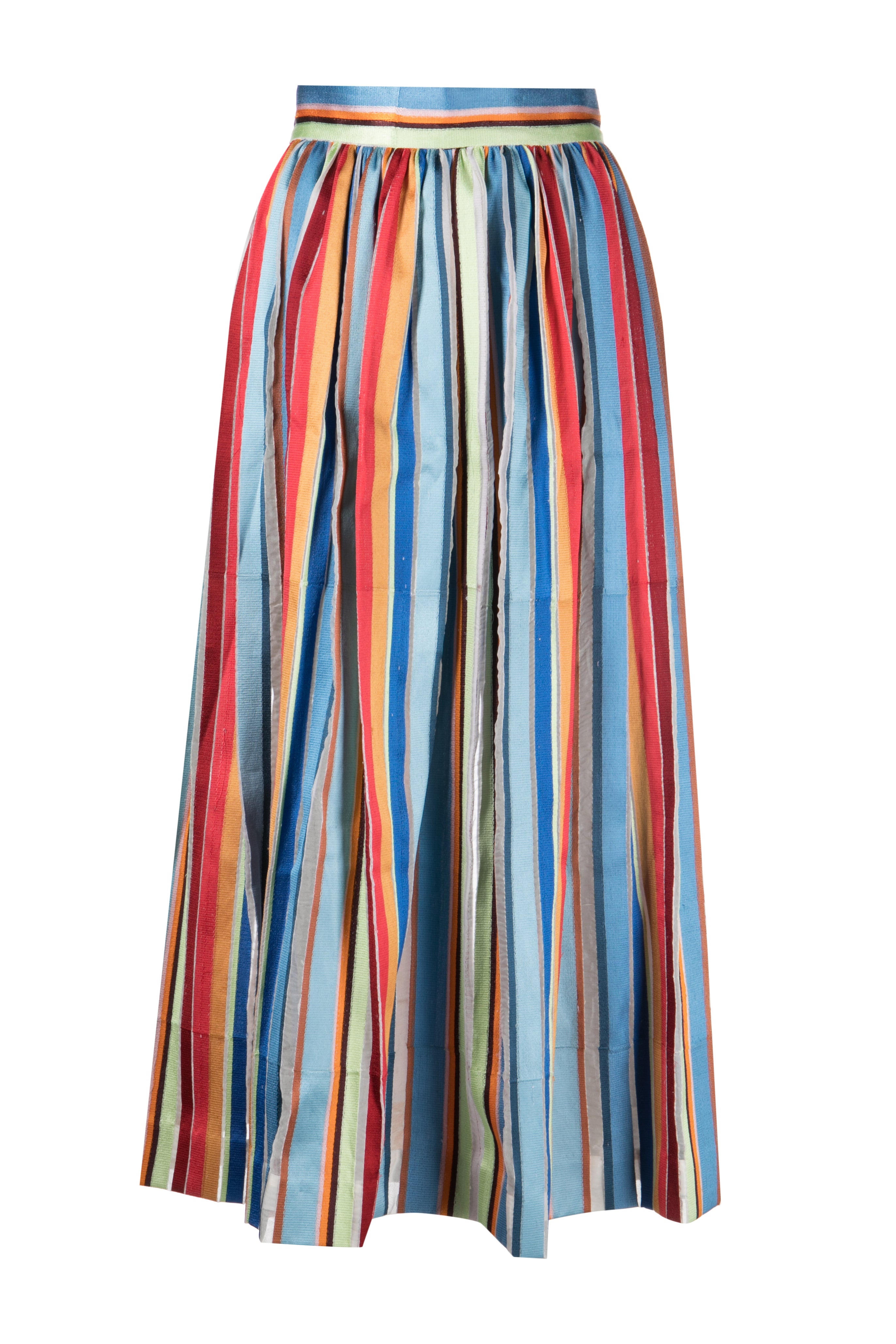 Embroidered on sale striped skirt