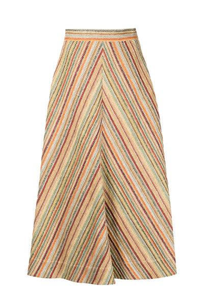 Quartered A-line Skirt - Raffia Rainbow