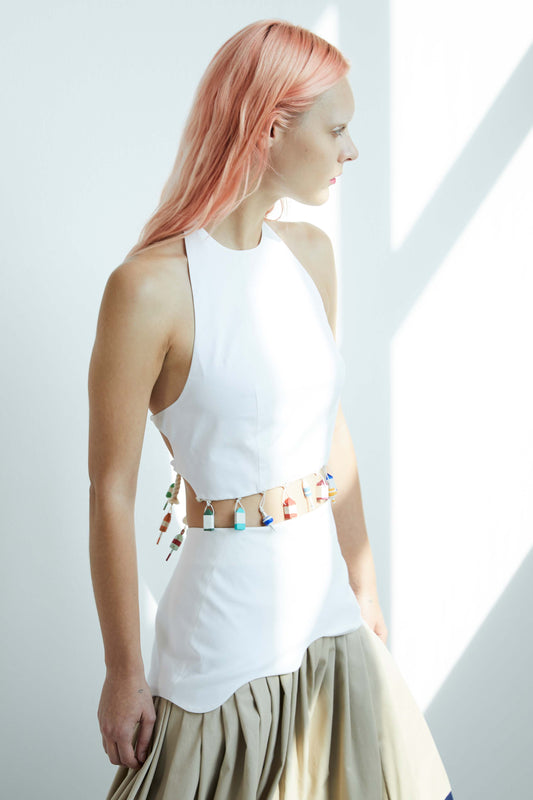 Oh, Buoy! Mustache Halter Top