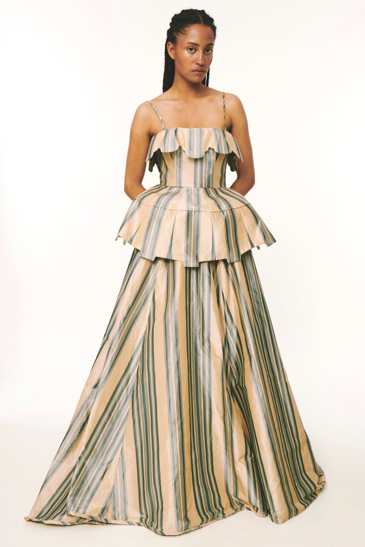 Awning Gown - Blue Stripe
