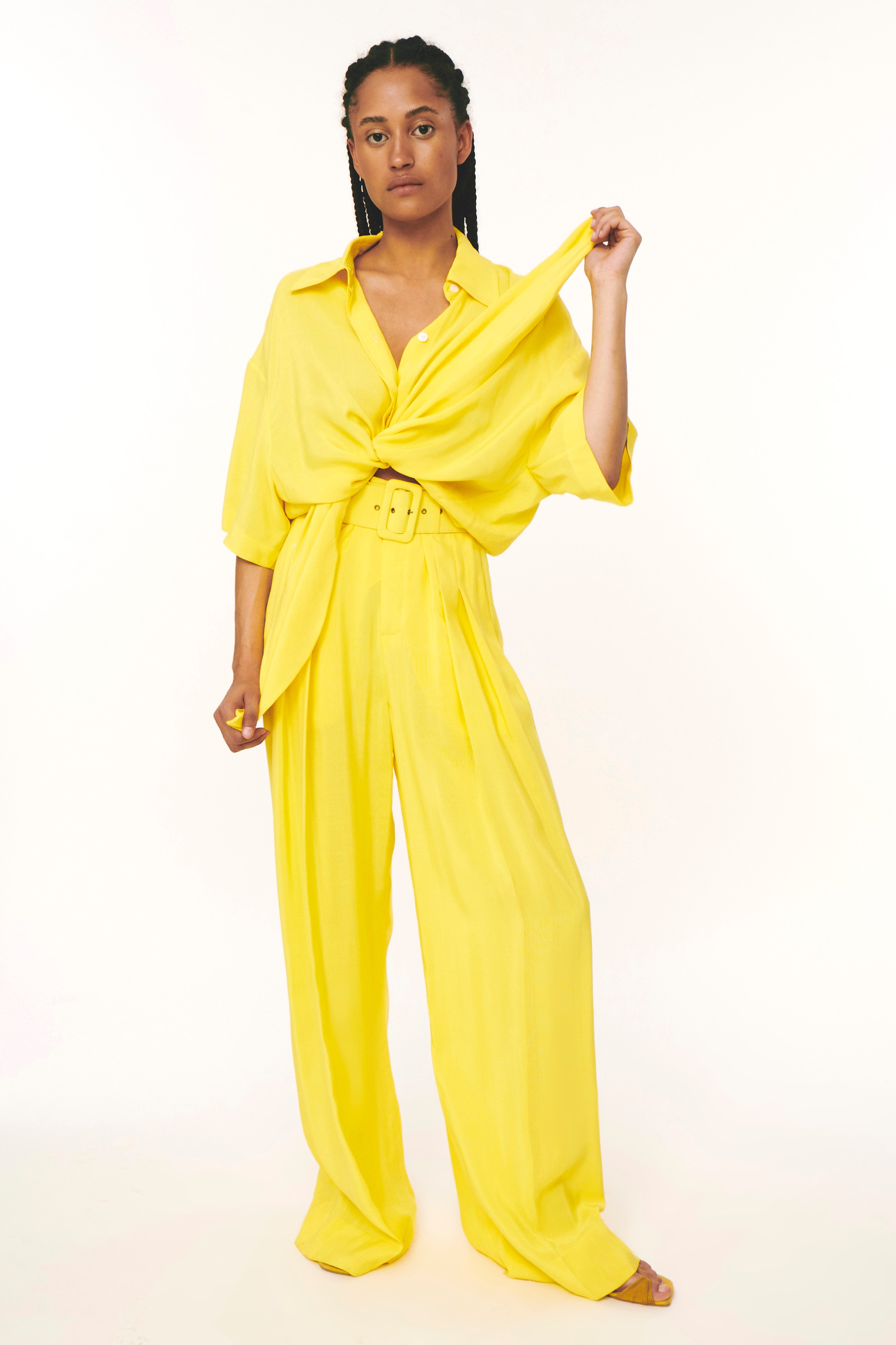 Pleat Pleat Pants - Sun Yellow – Rosie Assoulin