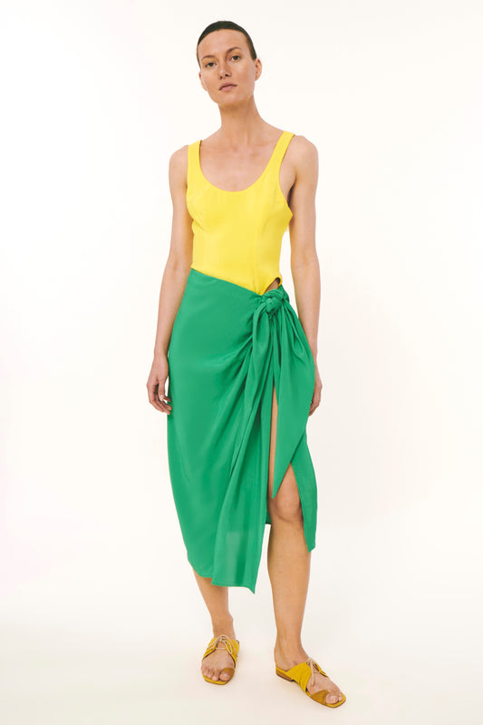 Bodysuit Sarong Dress - Sun Yellow