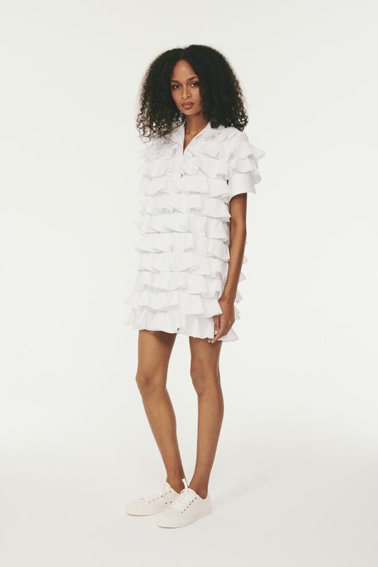 Ruffle Tennis Dress - White