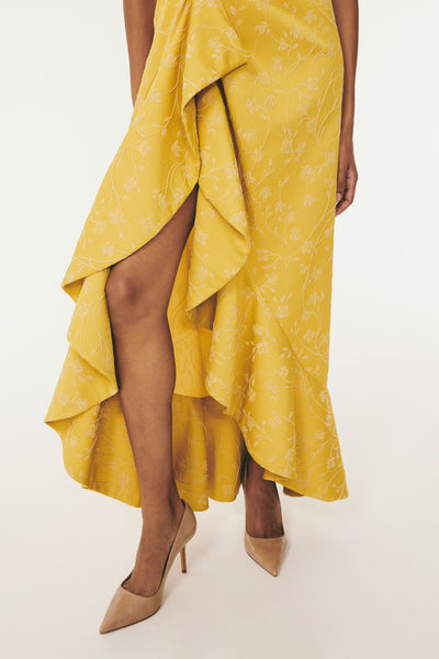 Flap Around Off the Shoulder Dress - Yellow