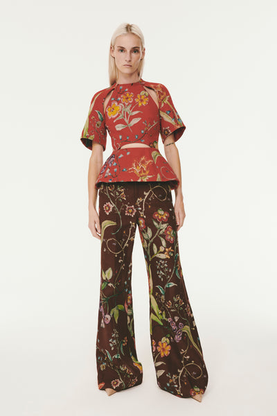 Editor Top - Red Floral Print