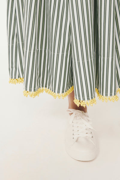 A-Line Skirt - Green Stripe
