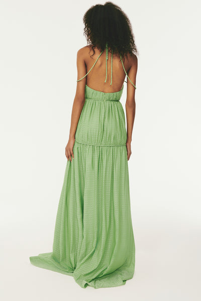 Leaf & Stem Dress - Light Green Print