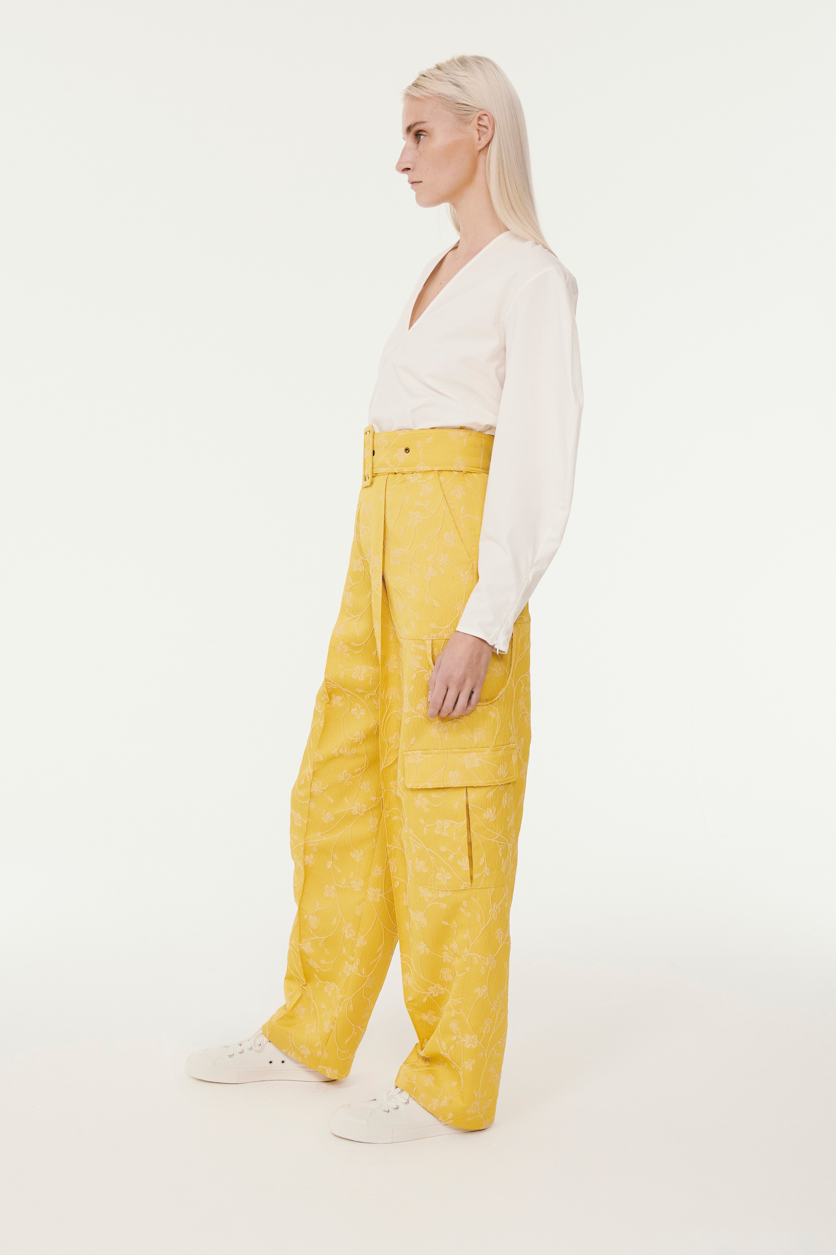 Yellow on sale cargo trousers