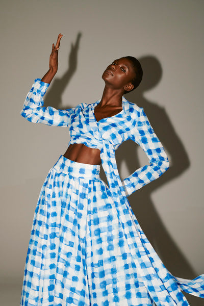 Sash Yay! Top - Blue Gingham