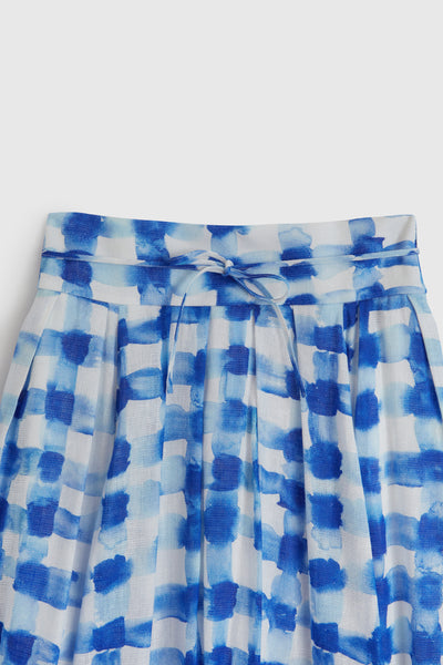 Pleated Skirt - Blue Gingham