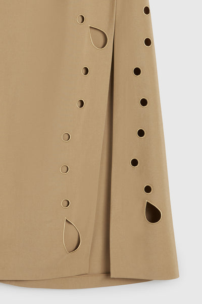 Eyelet Eye Spy Skirt - Tan