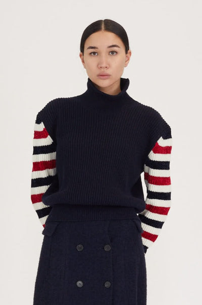 Knit Mockneck Sweater - Navy