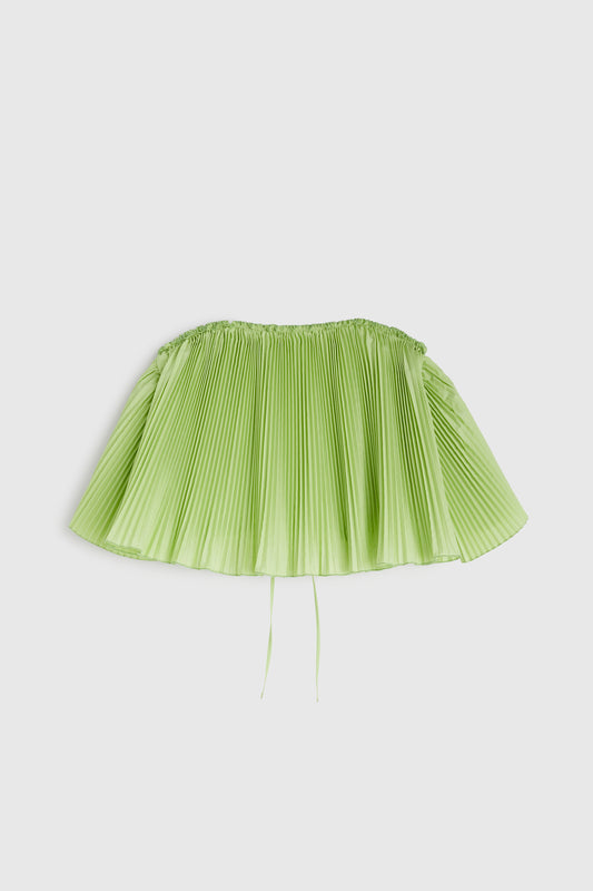 Knife Pleat Capelette Top - Lime