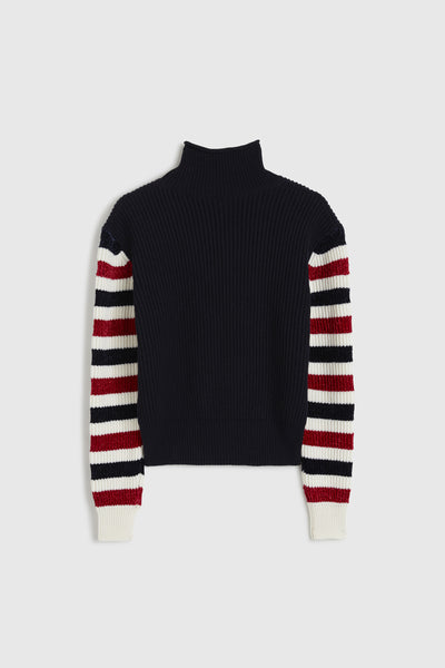 Knit Mockneck Sweater - Navy