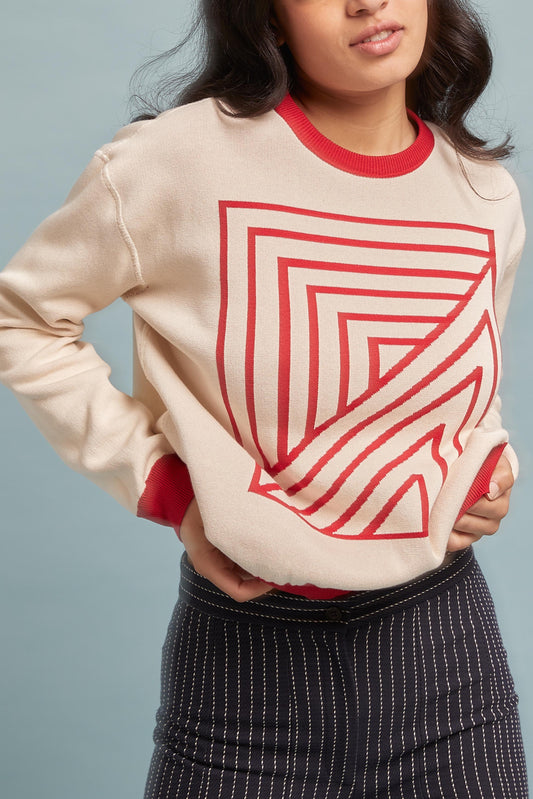 Knit Logo Reversible Sweater - Red