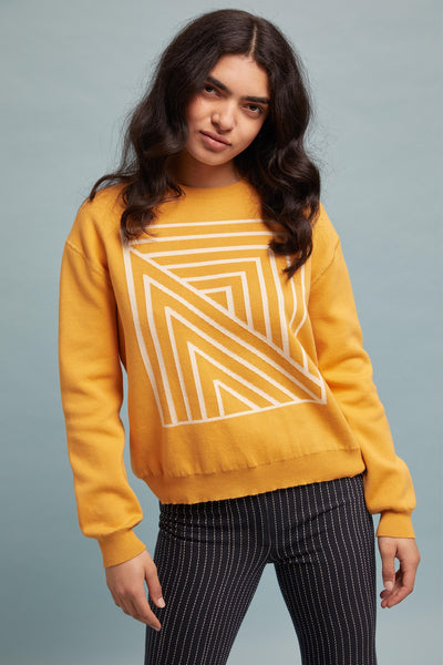 Knit Logo Reversible Sweater - Sunshine Yellow