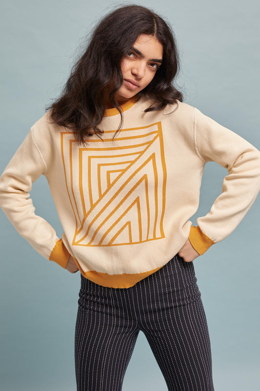 Knit Logo Reversible Sweater - Sunshine Yellow