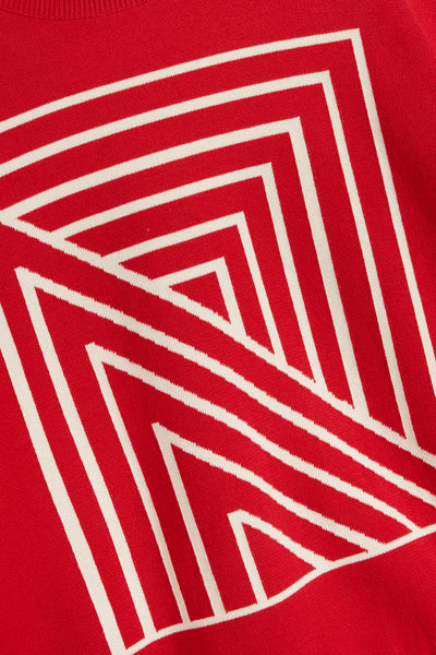 Knit Logo Reversible Sweater - Red
