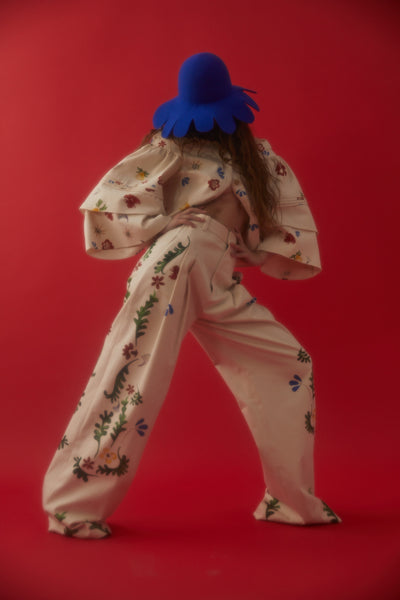 Pleat Pleat Pants - Floral