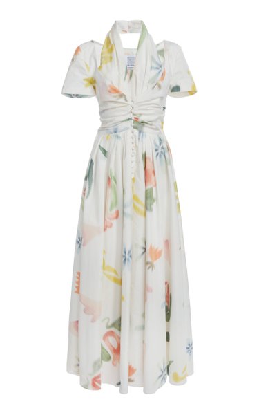 All Tucked In Halter Dress - Floral