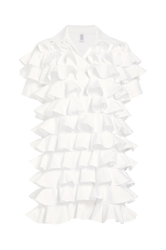 Ruffle Tennis Dress - White
