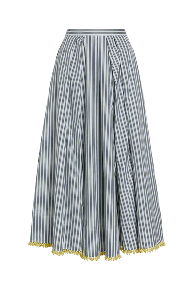 A-Line Skirt - Green Stripe