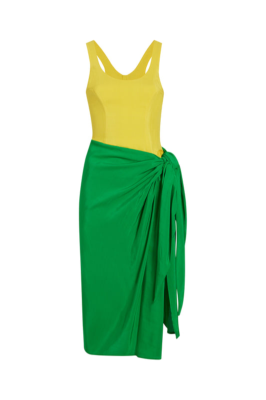 Bodysuit Sarong Dress - Sun Yellow