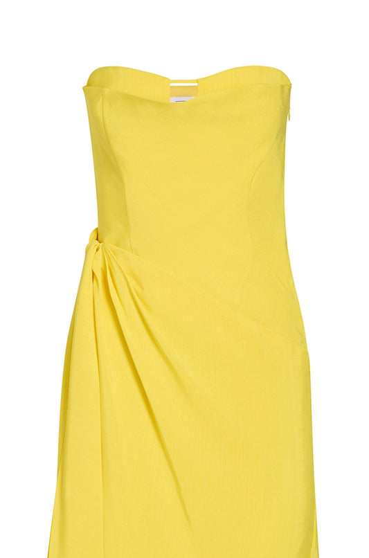 Knot Bustier Dress - Sun Yellow