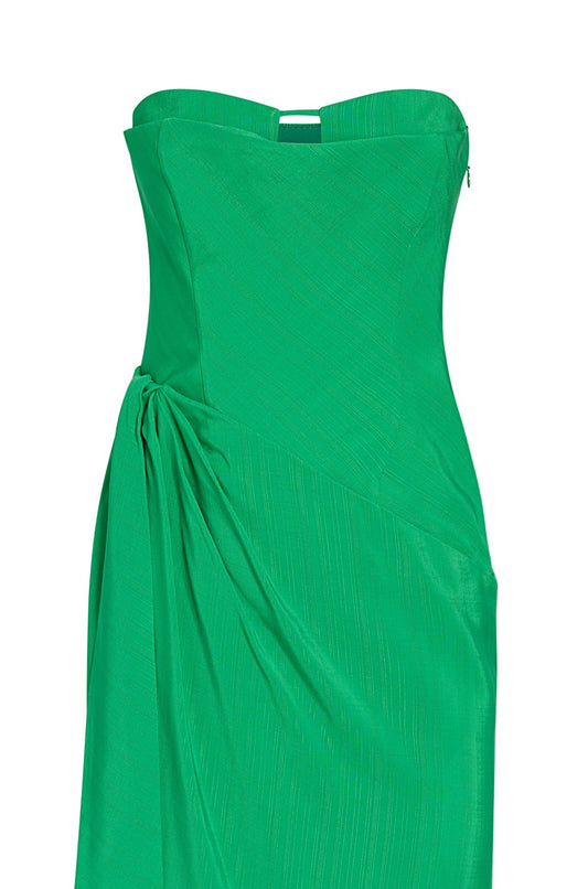 Knot Bustier Dress - Grass Green