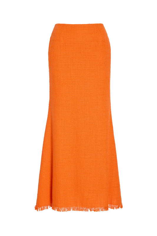 Flared Pencil Skirt - Orange