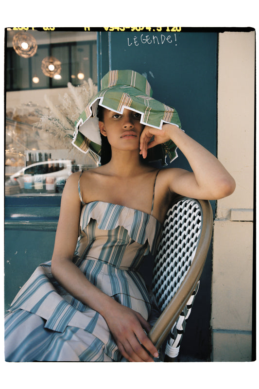Awning Gown - Blue Stripe
